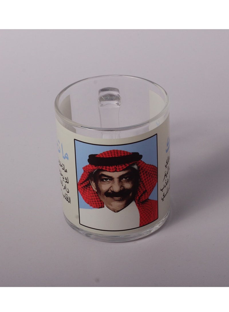 Story Of Candle A transparent glass cup printed with the design “Ebadi Al-Jawhar with two of his sweetest songs”  - Image 2