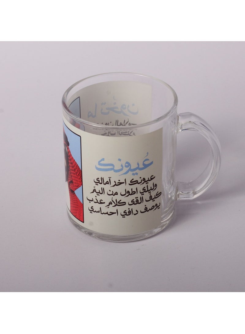 Story Of Candle A transparent glass cup printed with the design “Ebadi Al-Jawhar with two of his sweetest songs”  - Image 3