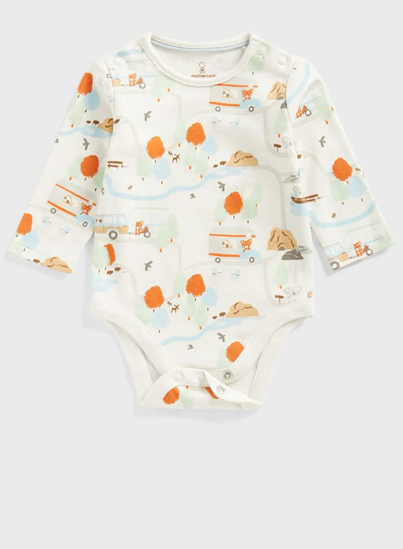 mothercare Infant Printed Bodysuit & Corduroy Dungaree Set
