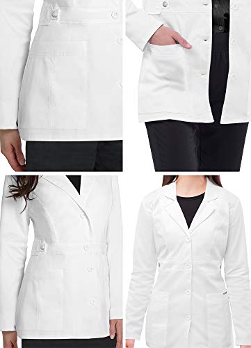Adar Uniforms, Universal Stretch Lab Coat for Women - 28" Tab-Waist Lab Coat - 3300 - White - M - Image 4