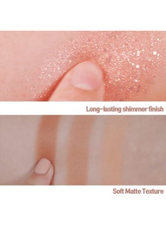 CORINGCO CORINGCO Shimmer Idoll Eyeshadow Palette Receipe Note 7Color Eye Makeup Cute Glitter Sparkle Korean Eye Makeup Korean Cosmetics (02 Almond apricot cake)  - Image 3