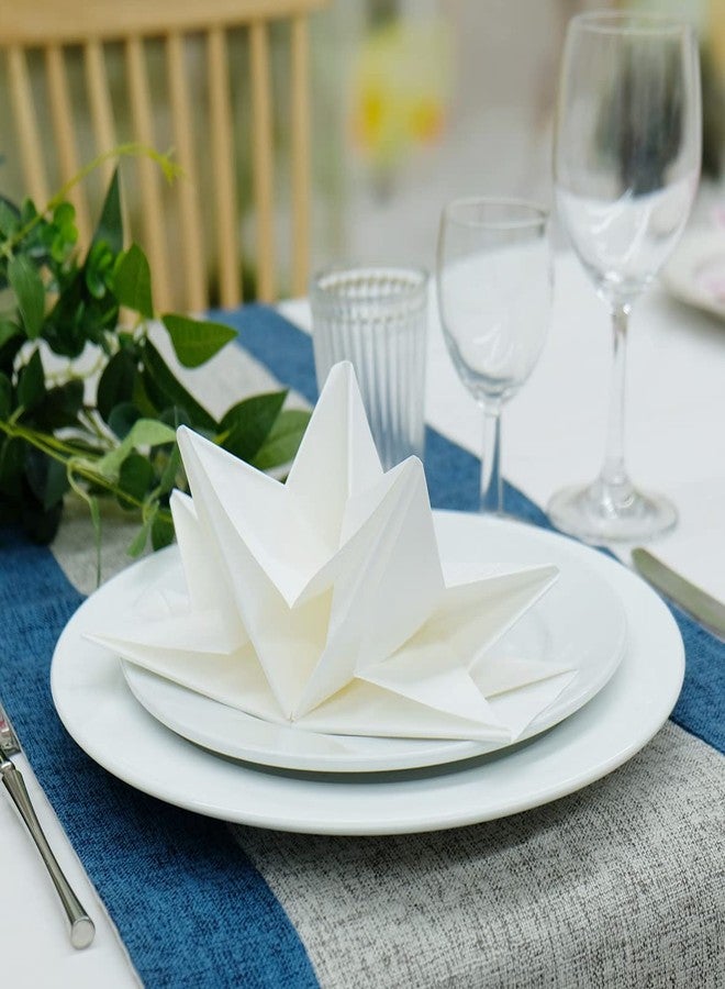 Fanxyware Star Shaped Origami Dinner Napkins in White (Disposable) - 12 Pack, 23" x 15", 3-Ply Paper - Style Name: Pop Gaze - Image 2