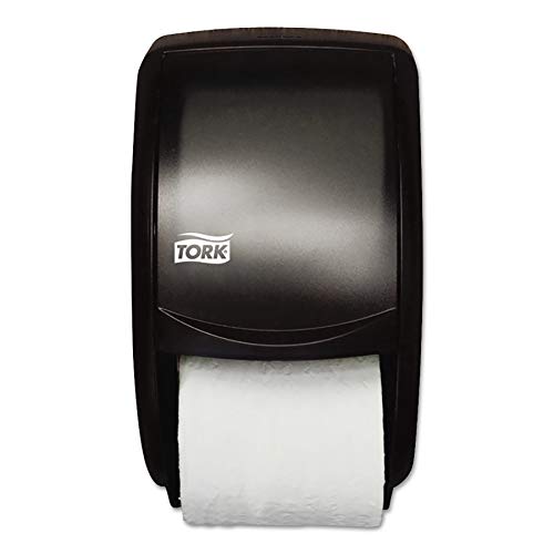 Tork Twin Toilet Paper Roll Dispenser Smoke T24, Modern Look, 55TR - Image 1