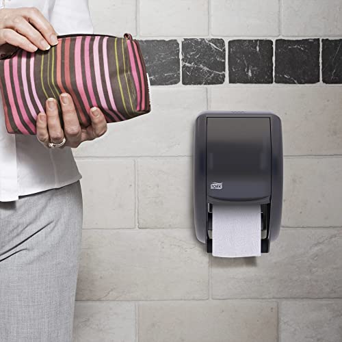 Tork Twin Toilet Paper Roll Dispenser Smoke T24, Modern Look, 55TR - Image 2