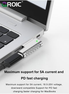 GROIC USB C to Magnetic T-Tip Charging Adapter, 90 Degree USB Type-C to Magnetic 2 T-Head 100W Power Fast Charging Converter for 2013-2015 MacBook Pro Air  - Image 5