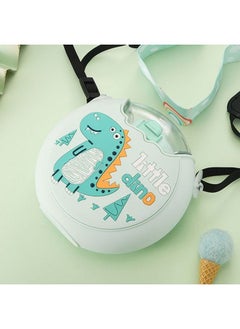 hibobi 380ml Donut-Shaped Water Cup Kids Plastic Straw Cup Green  - Image 1