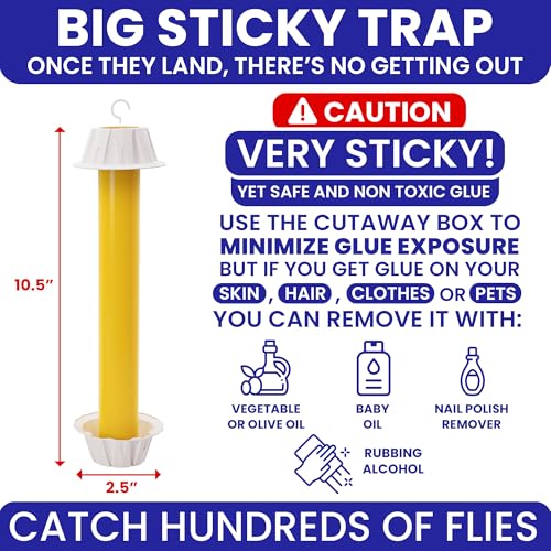 BugBane Fly Stick Sticky Fly Traps for Indoors Outdoor 6pk. Non-Toxic Super Sticky Hanging Flies Catcher Paper Tape Strips for Home. Catches All Bugs and gnats. Indoor Outdoor House Flying Insect Trap - Image 5