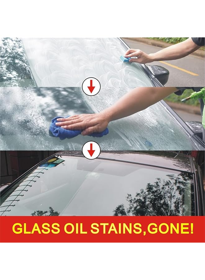 Azonee Car Glass Oil Film Cleaner, Automotive Oil Stain & Water Spot Remover Cream With Sponge, Clear Removal Paste For Car Glass, Windows, Mirrors  - Image 3