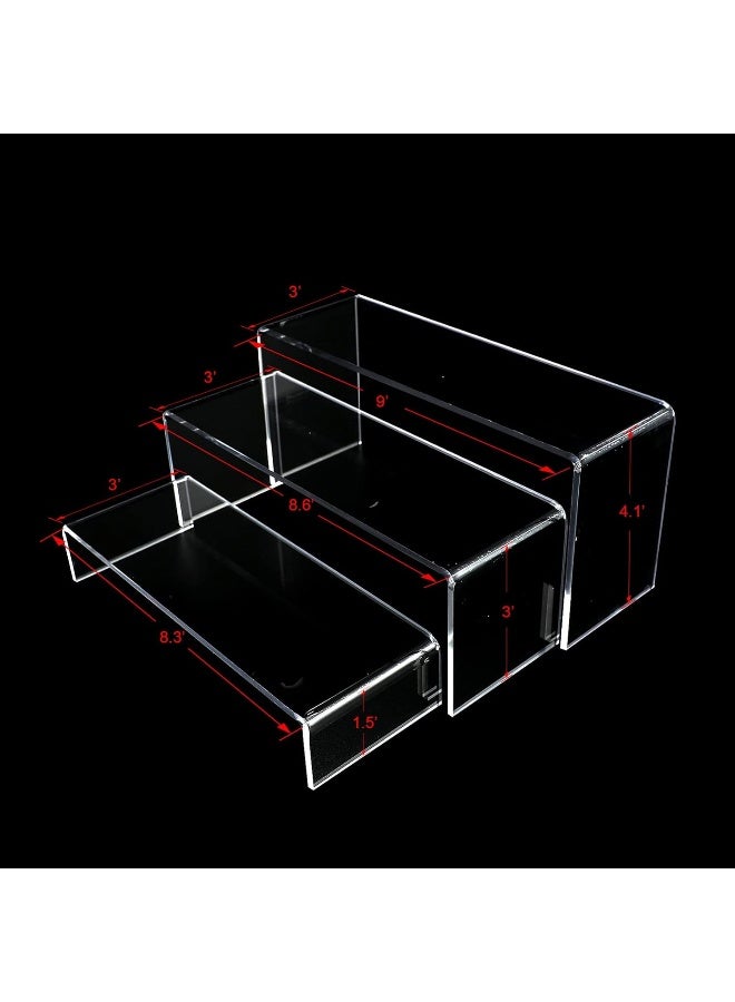 TPGP 2 Sets Clear Acrylic Display Risers, Showcase Shelf For Jewelry, Figures, Buffets And Cupcakes (Large, Clear) - Image 4