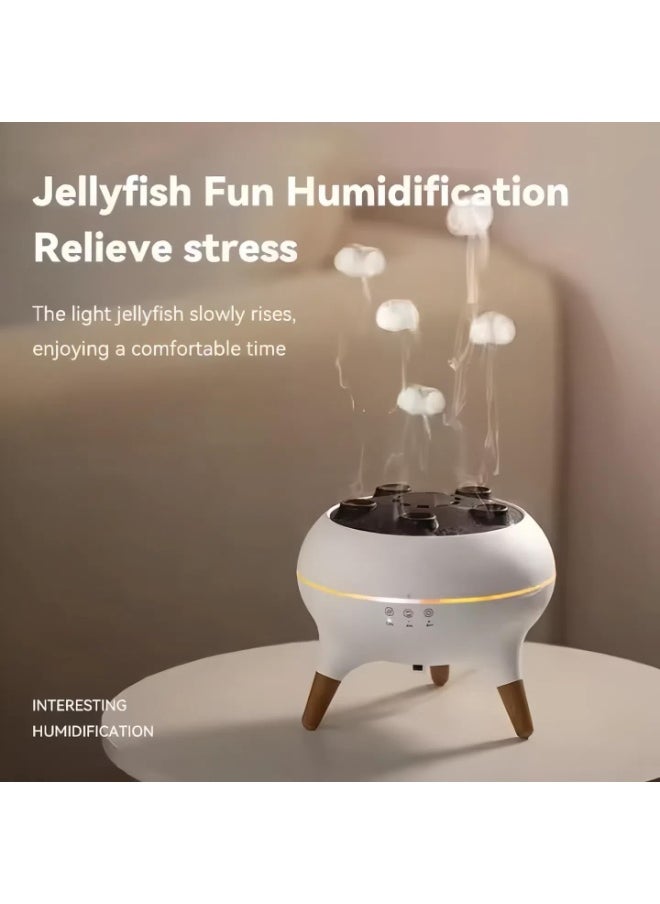 Generic - Dynamic Jellyfish Aroma Diffuser 250ml Ultrasonic Cool Mist Humidifier with Color Changing LED Large Fog Output Essential Oil Diffuser for Home Office Baby Room Romantic Mood Light - Image 1