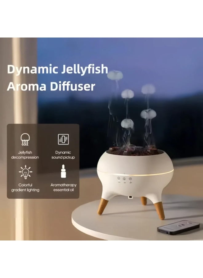 Generic - Dynamic Jellyfish Aroma Diffuser 250ml Ultrasonic Cool Mist Humidifier with Color Changing LED Large Fog Output Essential Oil Diffuser for Home Office Baby Room Romantic Mood Light - Image 1