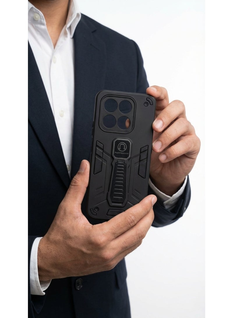 A highly durable, shock-resistant back cover with a built-in kickstand and magnetic adhesive. Compatible With phone Honor X7D ,An Excellent Choice For Those Who Appreciate Luxury. - Image 2