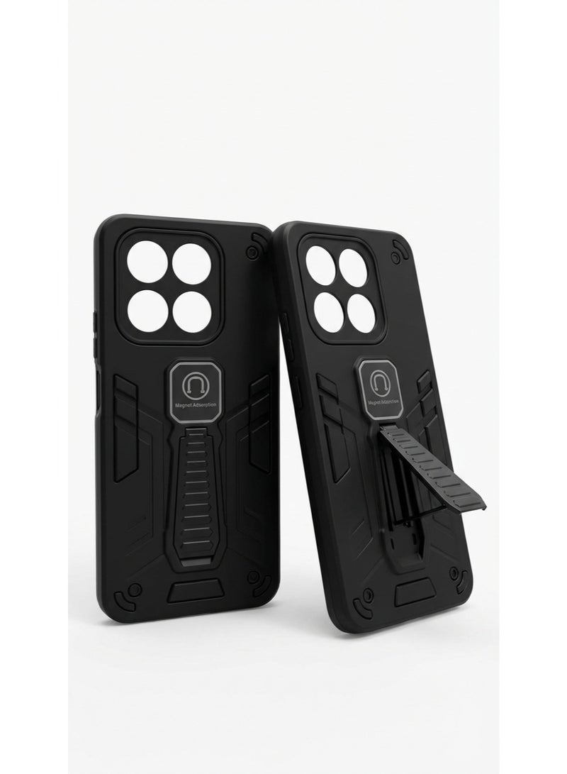 A highly durable, shock-resistant back cover with a built-in kickstand and magnetic adhesive. Compatible With phone Honor X7D ,An Excellent Choice For Those Who Appreciate Luxury. - Image 1