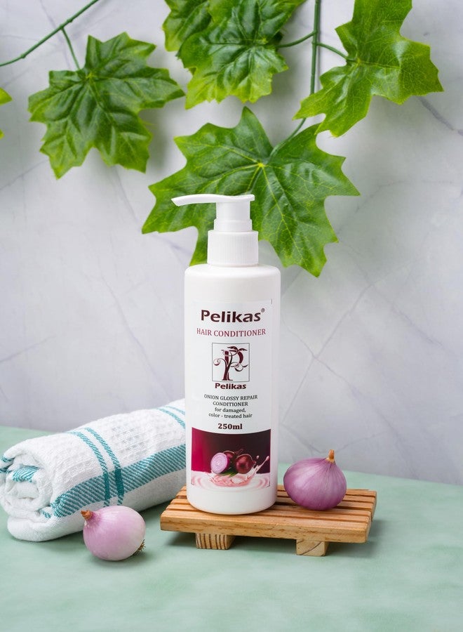 Pelikas Hair Care And Anti Hair Fall And Smoothness Natural Harble Red Onion Conditioner Hair Fall And Repair For Shiny and Straighting Hair 250ml For All Hair - Image 4