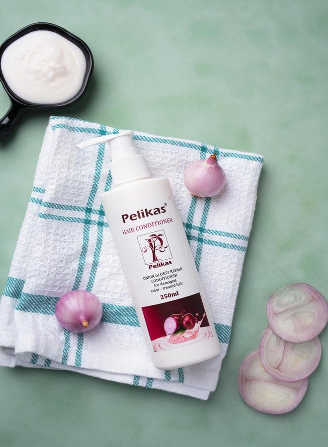 Pelikas Hair Care And Anti Hair Fall And Smoothness Natural Harble Red Onion Conditioner Hair Fall And Repair For Shiny and Straighting Hair 250ml For All Hair - Image 5