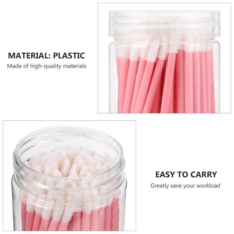 100pcs Disposable Lip Brush Makeup Tool Plastic Lipstick Applicators Pink Bulk Pack for Professional Beauty and Personal Care Use - Image 3