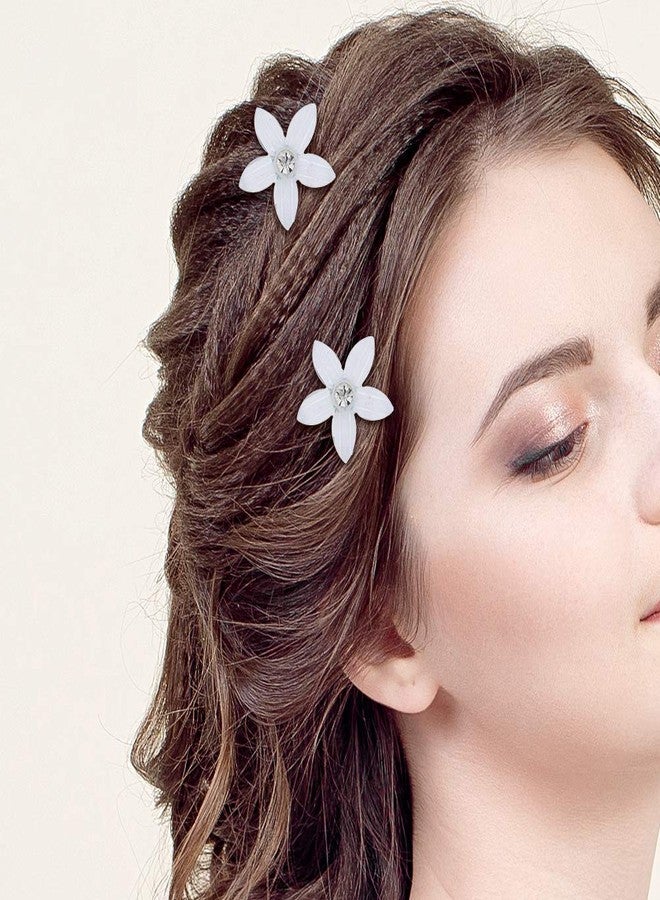 Yantu Womens Flower Hair Pins Bridal Wedding Hair Pin with Crystal (small flower) - Image 4
