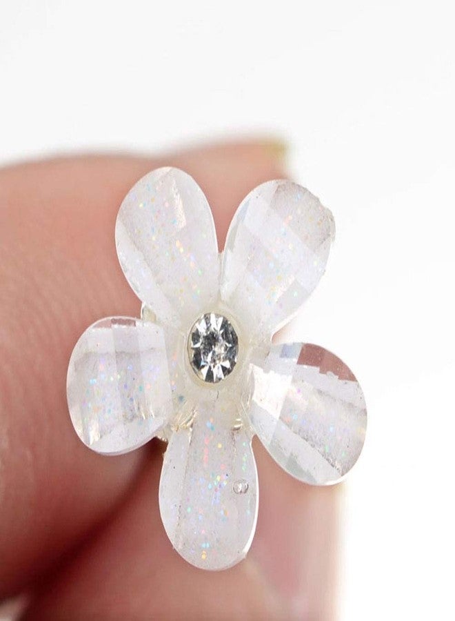 Yantu Womens Flower Hair Pins Bridal Wedding Hair Pin with Crystal (small flower) - Image 3