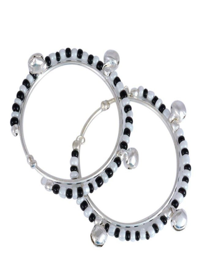 DULCI Brass Evil Eye Nazariya Bracelet with Black & Silver Beads (Crystal) for Baby Boys & Girls-Set Of 2(1 Pair) - Image 1
