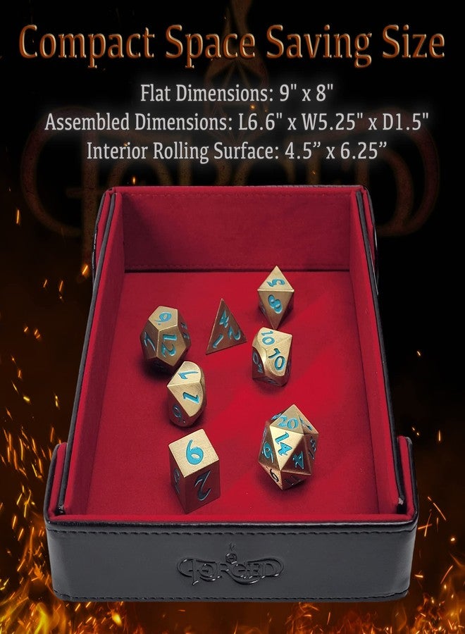 Forged Dice Co. 6 Inch Magnetic Folding Dice Tray - Portable Folding Dice Rolling Tray for use as DND Dice Tray D&D Dice Tray or Dice Game - Quiets Rolling Metal Dice and Folds Flat - Red - Image 4