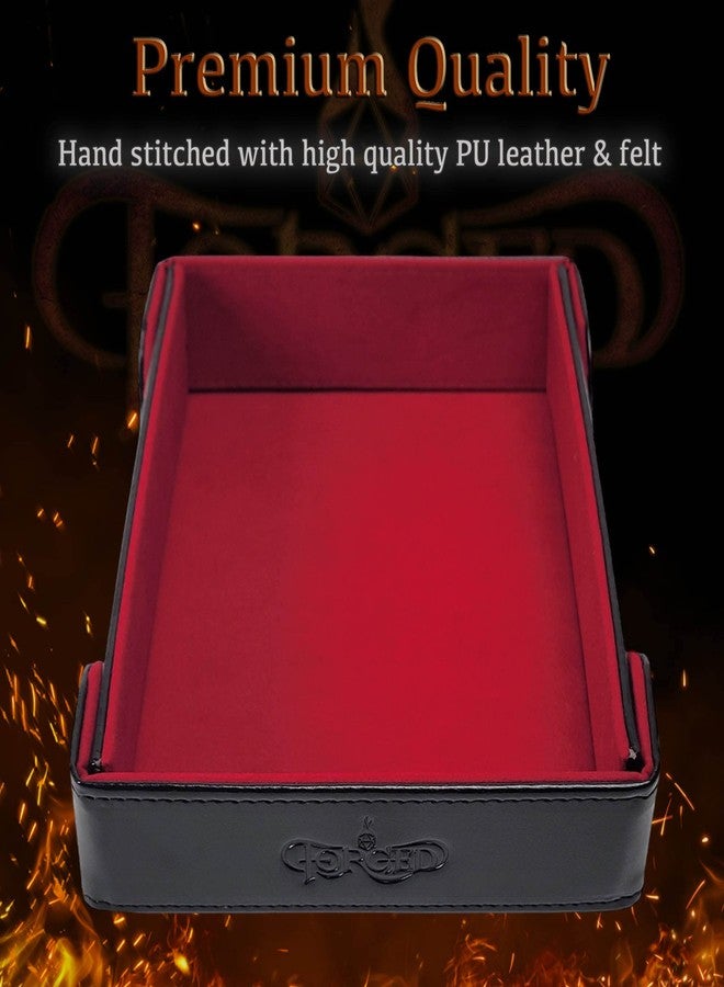 Forged Dice Co. 6 Inch Magnetic Folding Dice Tray - Portable Folding Dice Rolling Tray for use as DND Dice Tray D&D Dice Tray or Dice Game - Quiets Rolling Metal Dice and Folds Flat - Red - Image 5