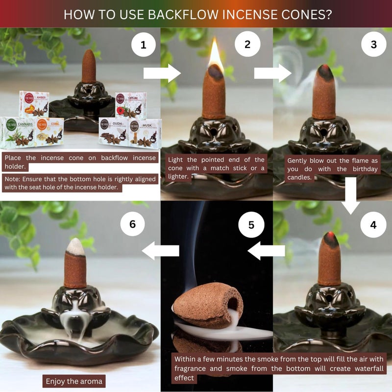 TRUMIRI Exotic - Backflow Incense Cones for Waterfall - Scented Inscents-Cones - Copal, Amber, Musk, Oud - Insiensos Aromaticos - 6x10=60 Large Variety Pack - Image 4