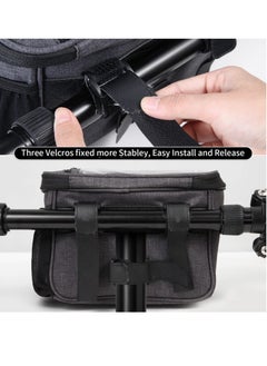 Y&D Bike Handlebar Bag, Front Frame Large Bicycle Storage Pouch 6.5 inch Transparent with Shoulder Strapfor Road Mountain Cycling Travel (Black)  - Image 3