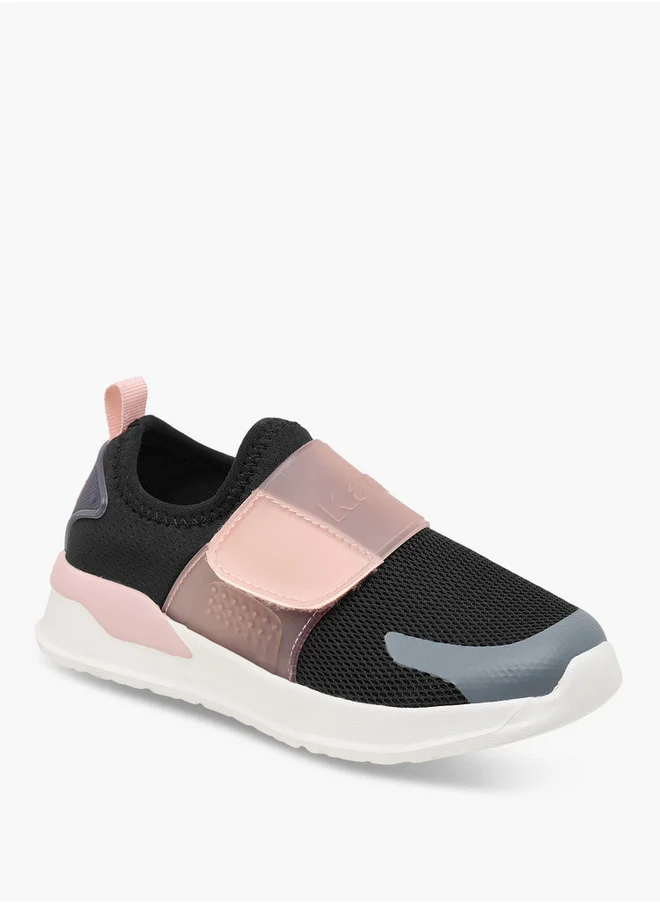 كابا Girls' Logo Detail Sports Shoes with Hook and Loop Closure