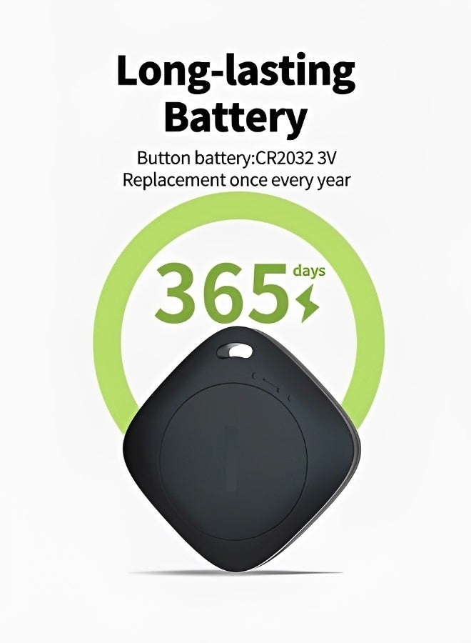 FINDER Black Smart Bluetooth Tracker Compatible with Apple Find My Dual Positioning Anti-Lost Locator for Wallet Luggage Bike Kids iOS Only Airtag Alternative - Image 2