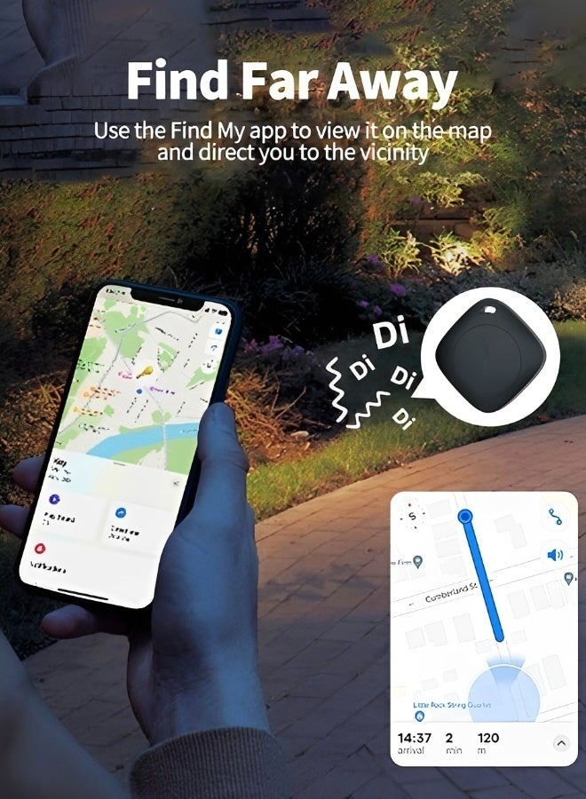 FINDER Black Smart Bluetooth Tracker Compatible with Apple Find My Dual Positioning Anti-Lost Locator for Wallet Luggage Bike Kids iOS Only Airtag Alternative - Image 4