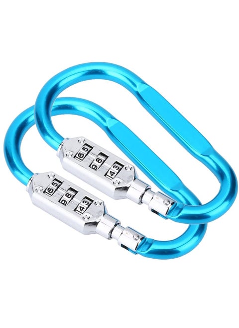 2-Piece 3-Digit Combination Password Padlock Blue