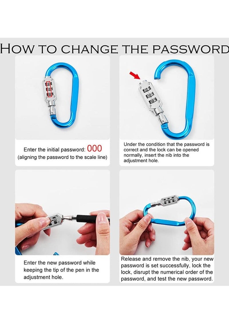 2-Piece 3-Digit Combination Password Padlock Blue