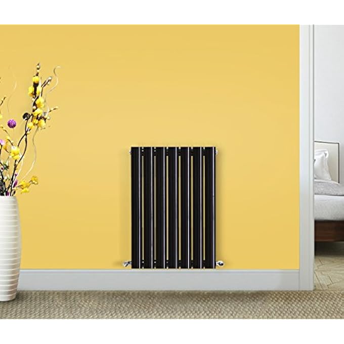 DESIGNER RADIATOR 600MM X 413MM BLACK HORIZONTAL DOUBLE OVAL COLUMN PANEL LUXURY CENTRAL HEATING RADIATORS - Image 2