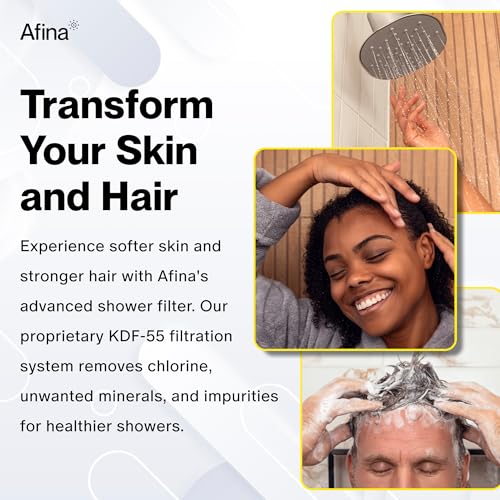 Afina Filtered Shower Head, Shower Filter for Hard Water | Improves Skin & Hair by Removing Chlorine & Toxic Chemicals from Hard Water | High Pressure Shower Filter Head Water Filter (Chrome) - Image 4