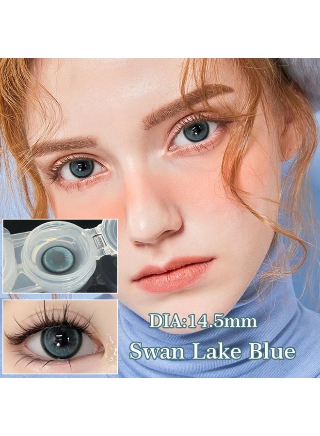 هابييمين عدسات لاصقة تجميلية سنوية للجنسين بلون بحيرة البجع الأزرق، مجموعة تكبير مع علبة - Image 5