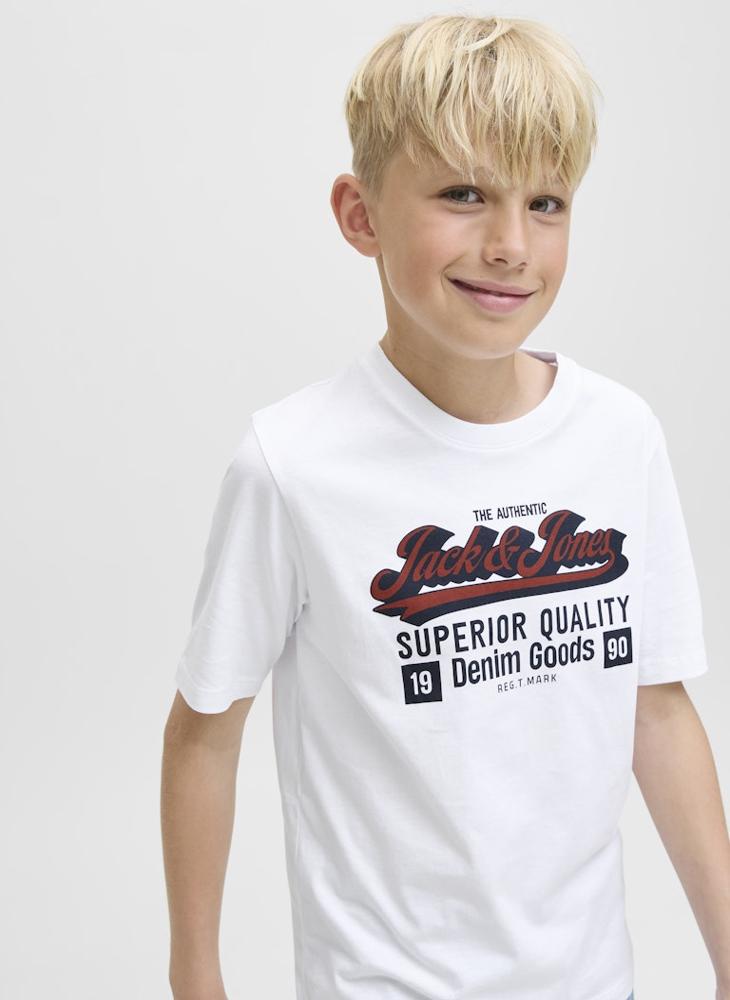 Jack & Jones Junior Kids Log Crew Neck T-Shirt - Image 3