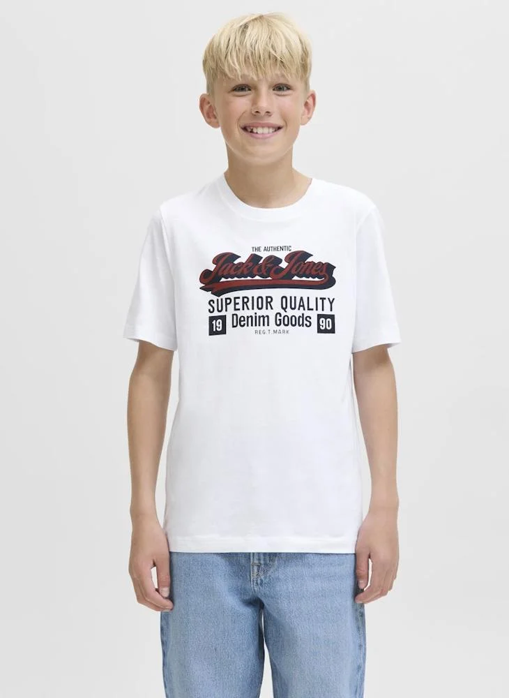 جاك وجونز جونيور تيشيرت لوج برقبة دائرية للأطفال