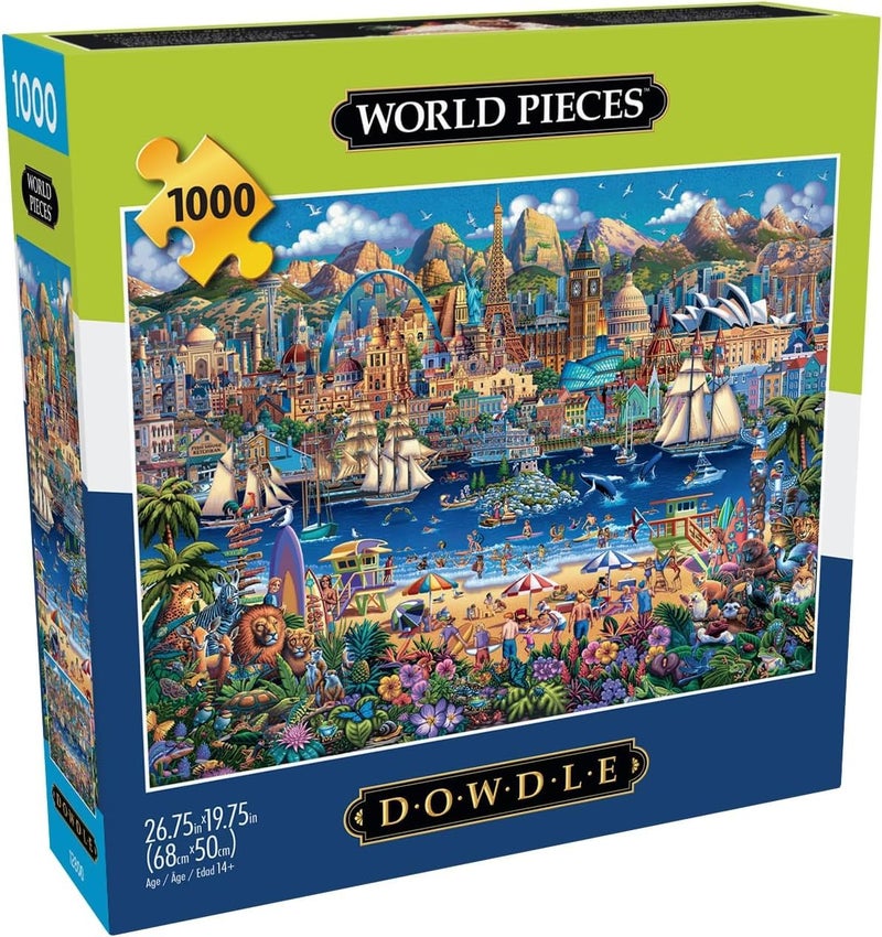 Buffalo Games - Dowdle - World Pieces - 1000 Piece Jigsaw Puzzle for Adults -Challenging Puzzle Perfect for Game Nights - Finished Size is 26.75 x 19.75 - Image 1