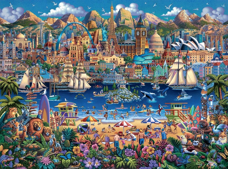 Buffalo Games - Dowdle - World Pieces - 1000 Piece Jigsaw Puzzle for Adults -Challenging Puzzle Perfect for Game Nights - Finished Size is 26.75 x 19.75 - Image 2