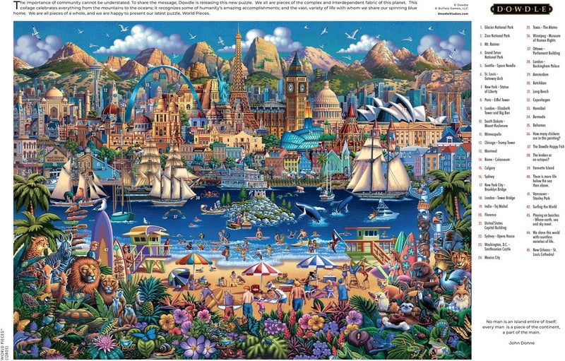 Buffalo Games - Dowdle - World Pieces - 1000 Piece Jigsaw Puzzle for Adults -Challenging Puzzle Perfect for Game Nights - Finished Size is 26.75 x 19.75 - Image 5