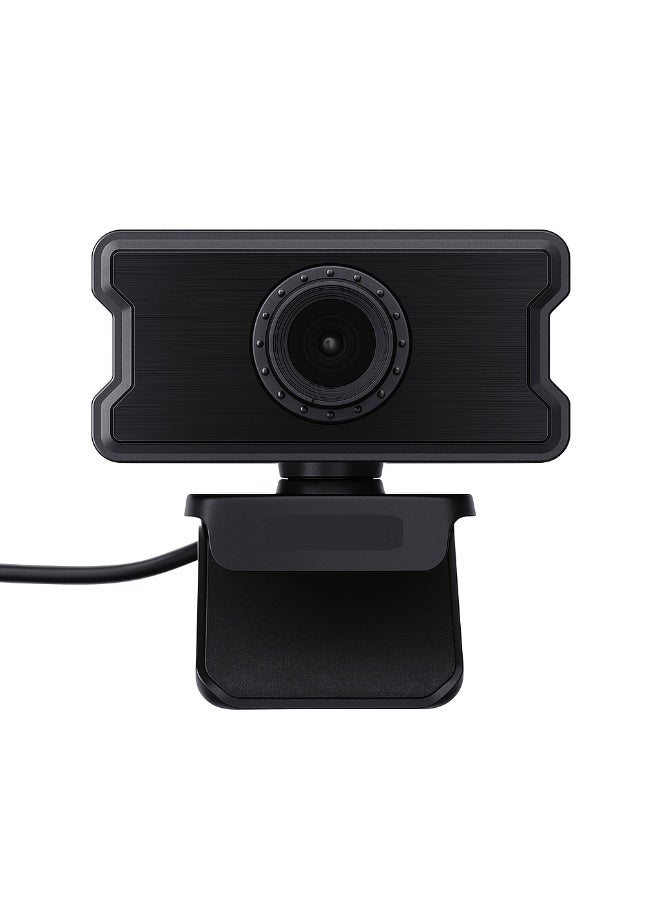 1080P Full HD Webcam - PC-W10 with Built-in Microphone and Aluminum Design - USB Plug & Play - Manual Focus and High Image Quality - Black - Image 1