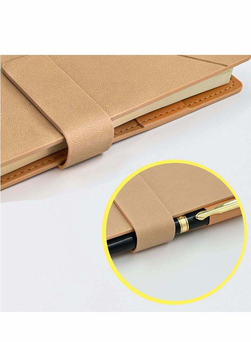 A5 Journal Notebook PU Leather Hardcover Diary Lined with Pocket Pen Holder, Classic Square Magnetic Buckle - Image 3