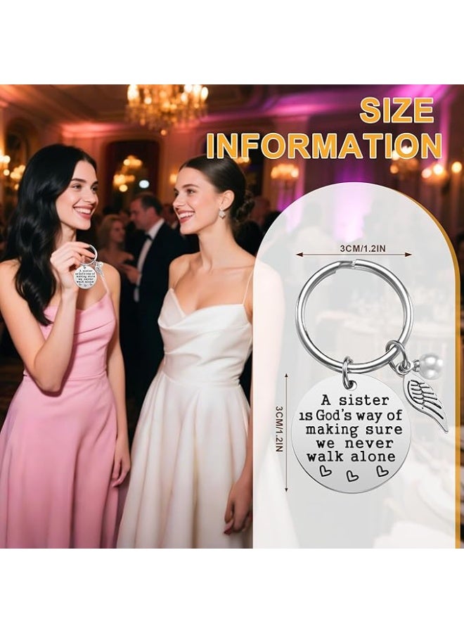 iJuqi Sister Gift from Sister - A Sister is God's Way of Making Sure We Never Walk Alone Sister Keychain Sister Jewelry Christmas Birthday Gifts for Sisters - Image 3