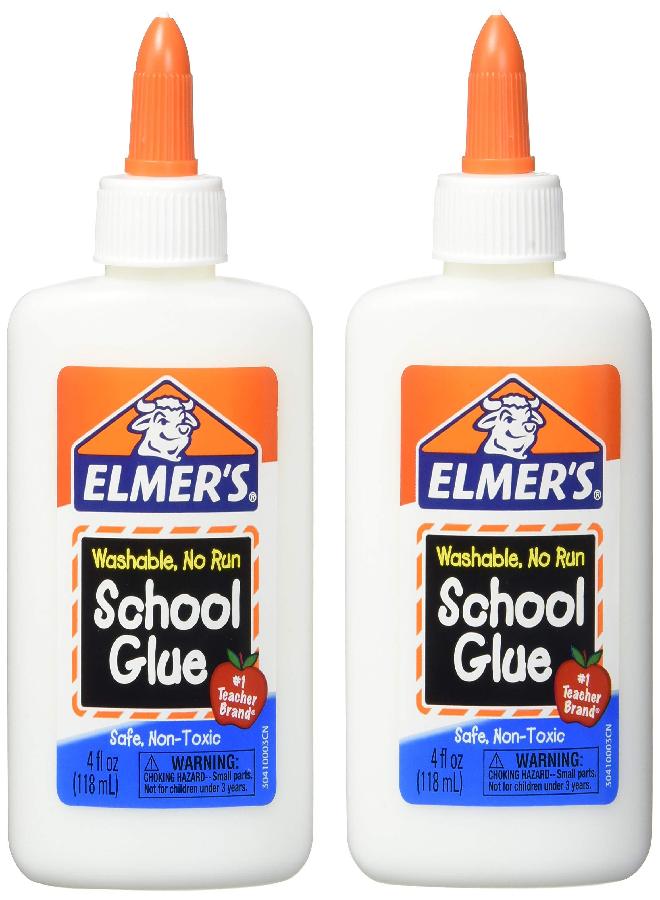 ELMER'S Elmers Washable No-Run School Glue, 4 oz, 1 Bottle (E304) - Pack of 2 - Image 1