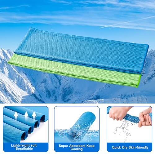 CADONO 4 Pack Cooling Towel (40"x12"), Soft Breathable Chilly Towel, Ice Towel, Microfiber Towel for Yoga, Sport, Running, Workout,Gym, Camping, Fitness, Workout & More Activities(Multicolor) - Image 3