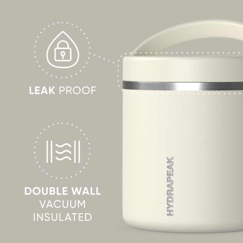 Hydrapeak 25oz Stainless Steel Vacuum Insulated Food Jar for Hot Food and Cold Food, Wide Mouth Leak-Proof Soup Jar for Adults, 10 Hours Hot and 16 Hours Cold (Ivory) - Image 2