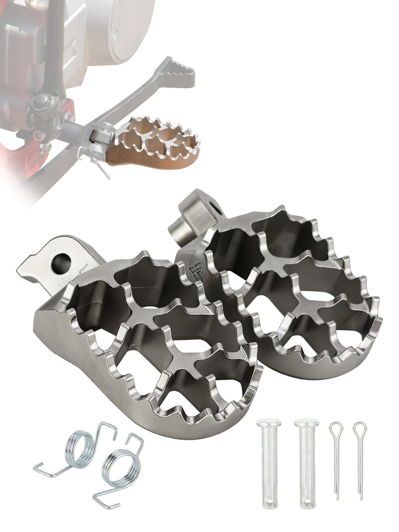 BAOUFF Dirt Bike Foot Pegs with Springs,Universal 304 Stainless Steel Dirtbike Footpegs Pedal Rests for 50cc-250cc YZ CRF KLX CR XR TTR PW DRZ 50 70 80 90 100 110 125 150 - Image 1