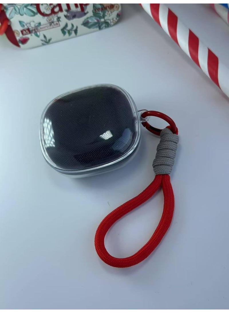 Clear Silicone Case for Soundcore by Anker R50i Case With Rope,Cover, Protective Skin by Anker R50i Headphones Headset (Clear with Rope) (EARBUDS NOT INCLUDED) (Red Grey) - Image 4