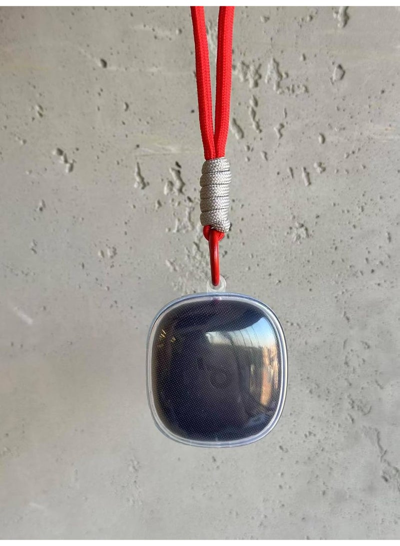 Clear Silicone Case for Soundcore by Anker R50i Case With Rope,Cover, Protective Skin by Anker R50i Headphones Headset (Clear with Rope) (EARBUDS NOT INCLUDED) (Red Grey) - Image 3