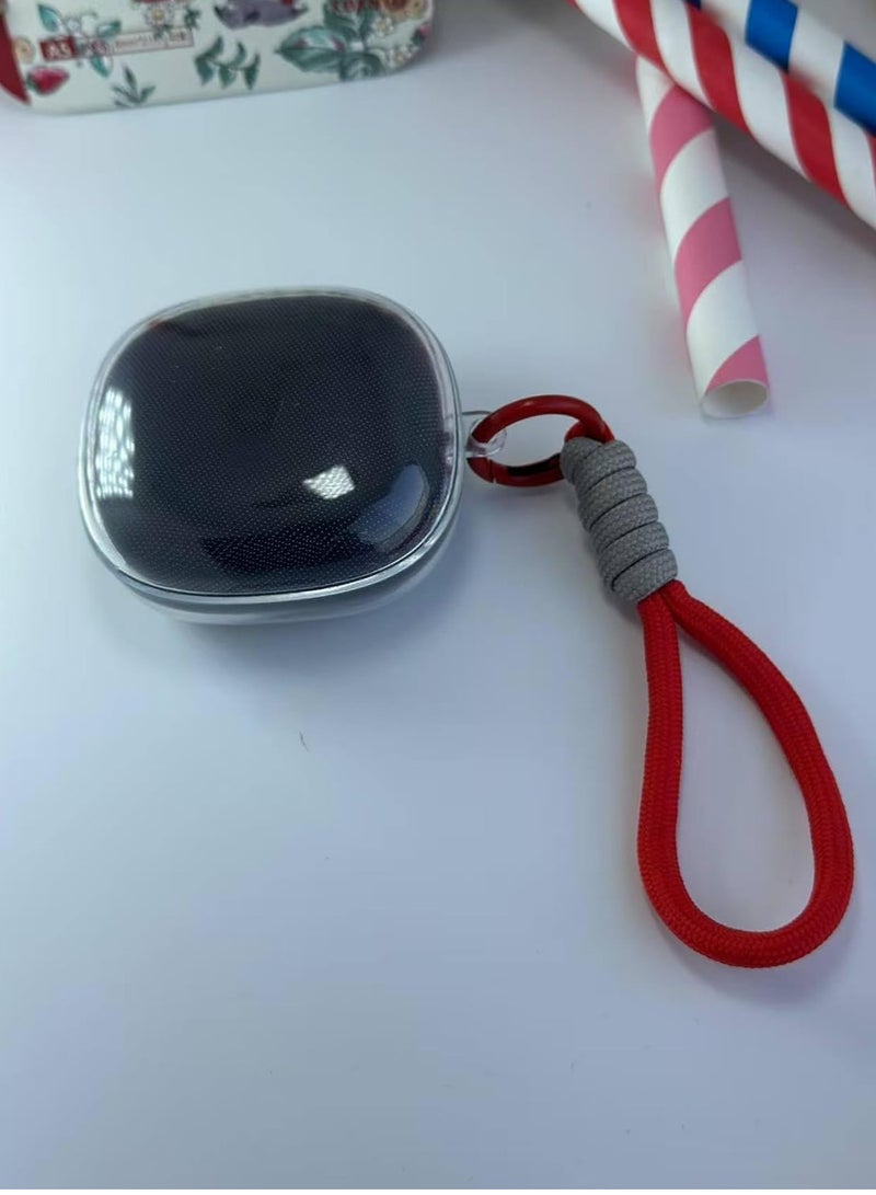 Clear Silicone Case for Soundcore by Anker R50i Case With Rope,Cover, Protective Skin by Anker R50i Headphones Headset (Clear with Rope) (EARBUDS NOT INCLUDED) (Red Grey) - Image 1